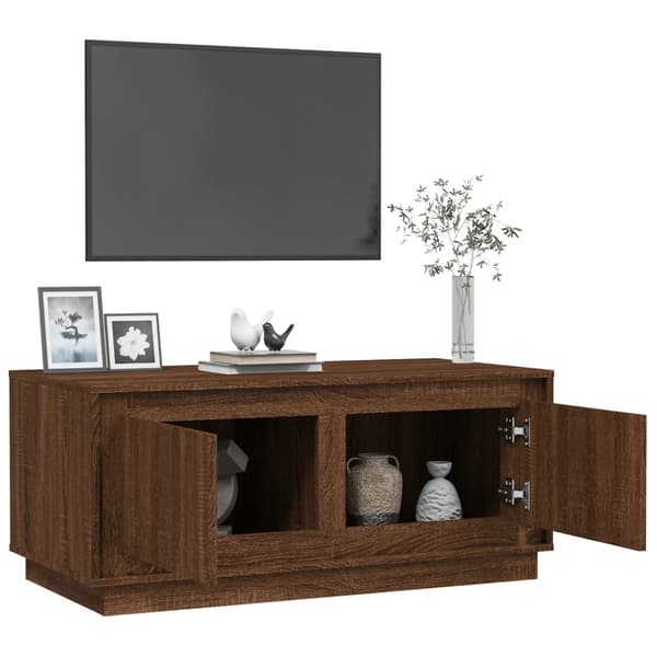 vidaXL sofabord brunt egetræ 102x50x44 cm