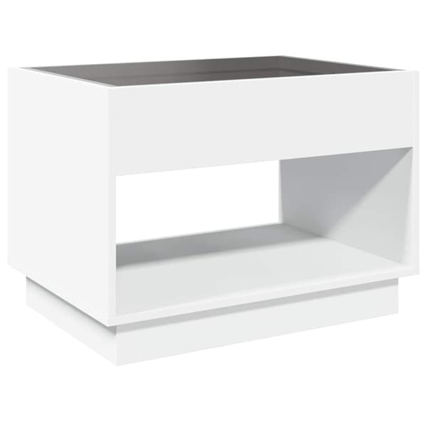 vidaXL Infinity LED soffbord vitt 70x50x50 cm