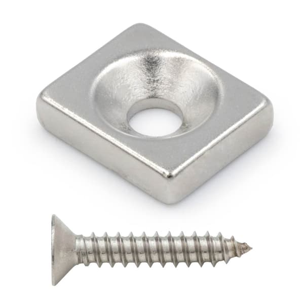 Neodymplattmagnet med skruvhål 12x10x3 mm rektangulär Hunter