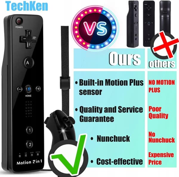 Wii Remote Nunchuck TechKen til Wii/Wii U