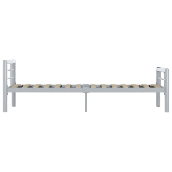 vidaXL Sängram vit och grå metall 90 x 200 cm