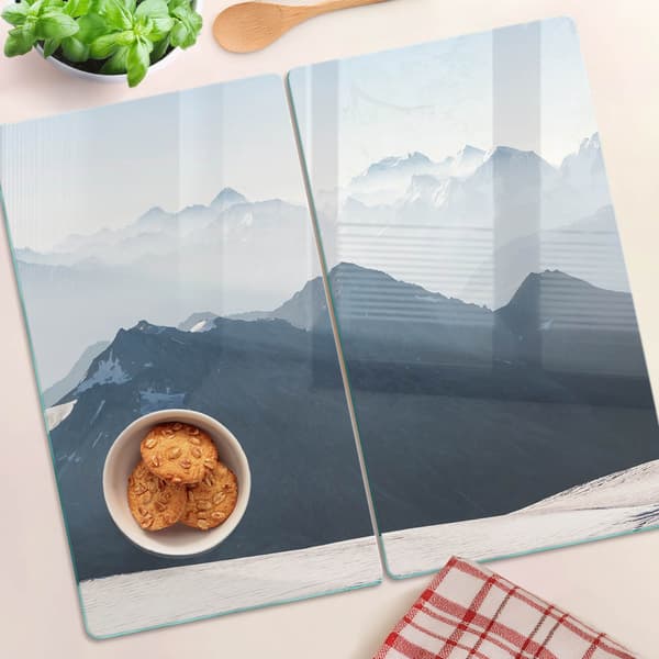 Dekorative glasplader til servering af snacks Mountain Peak 2x30x52 cm
