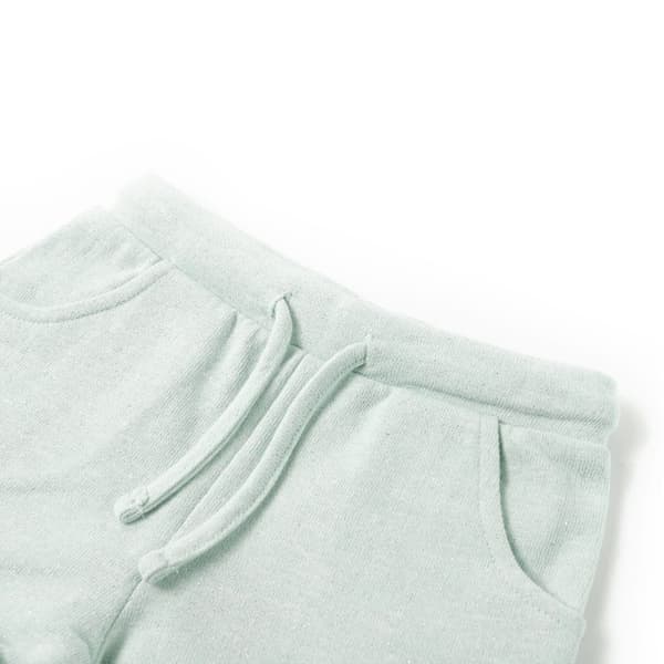 Barnshorts med dragsko, ljus mintmelerad, 128