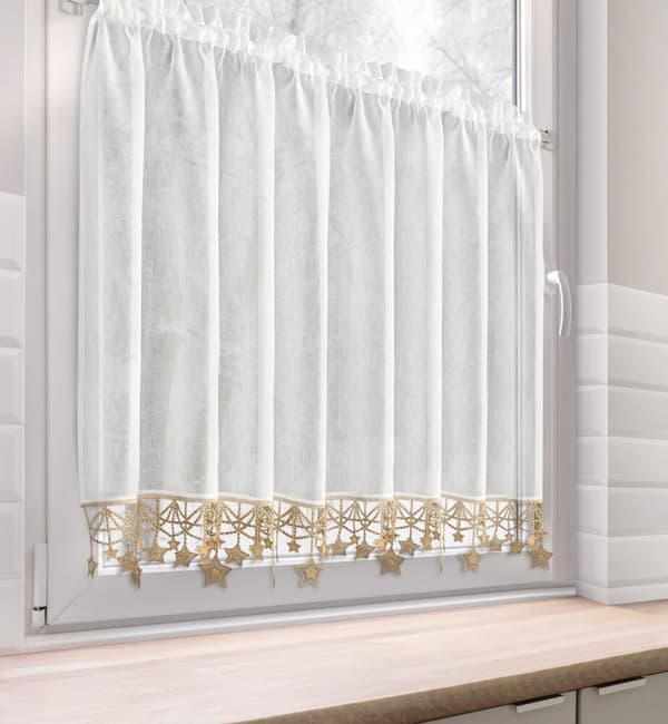 Julkrans 90x150 cm vitguldstjärnor