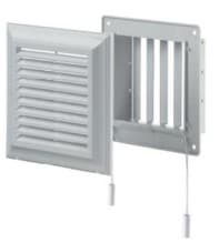 Ventilationsöppningar Ventilationsgaller med nät, rektangulär krage och justerbart spjäll EL 140 AR