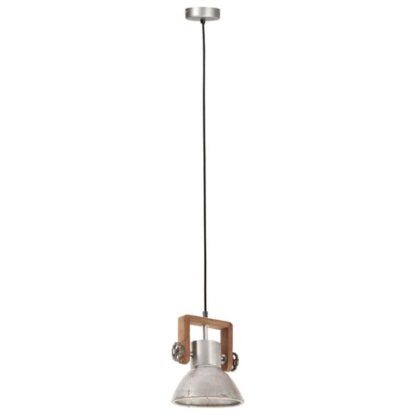 vidaXL industriel pendellampe, 25 W, sølv, rund, 19 cm, E27