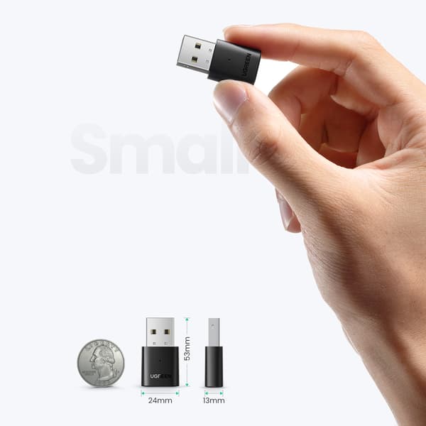 Bluetooth 5.0 USB-A -lähetin-vastaanotinsovitin musta