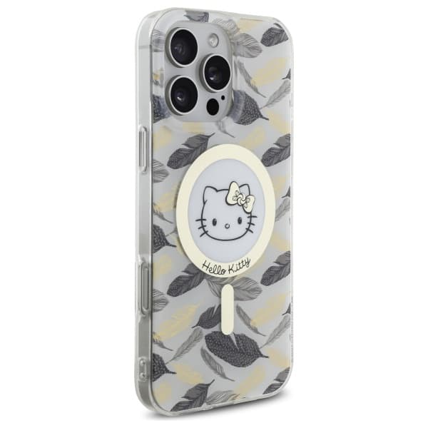Hello Kitty IML Golden Leafs MagSafe-skal till iPhone 16 Pro Max, Vit