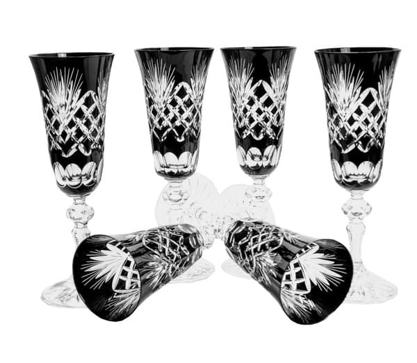 Sorte krystal champagneglas 150 ml Ananas