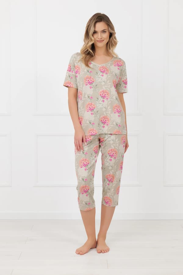 Dampyjamas, korta ärmar, 3/4-byxor, Harmonia S
