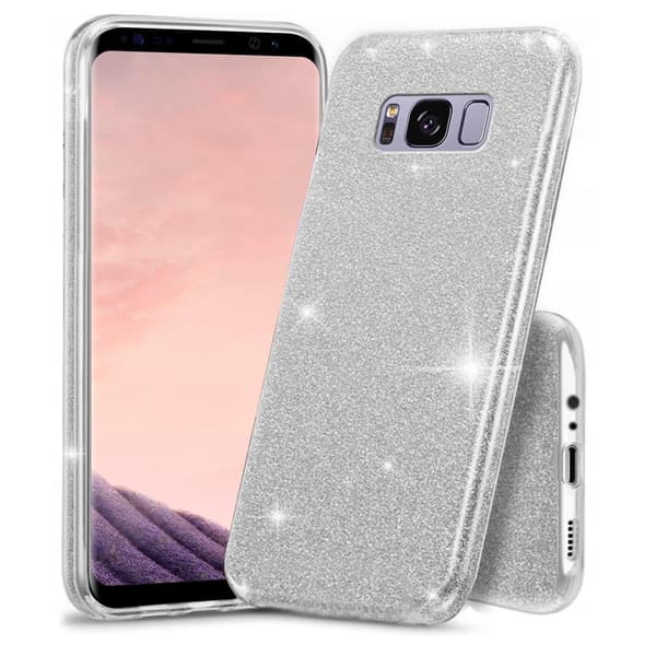 Glitter-cover til Samsung Galaxy S8, sølv