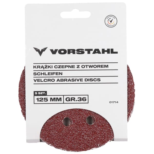 Kardborreslippapper med hål Slipskivor 5 st 125mm GR.60 Vorstahl