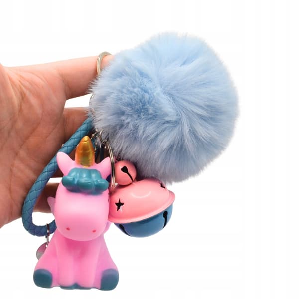 NYCKELRING POMPOM ENHÖRNINGSHÄNGE NYCKELRING
