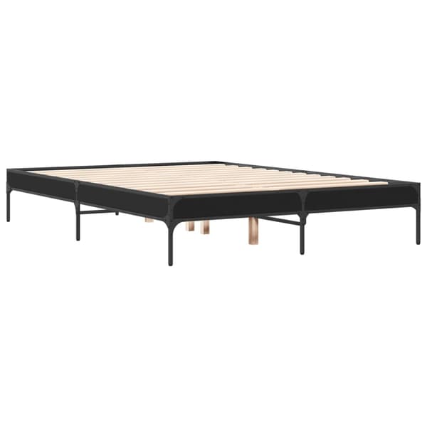 vidaXL sengestel sort 120x190 cm træ og metal