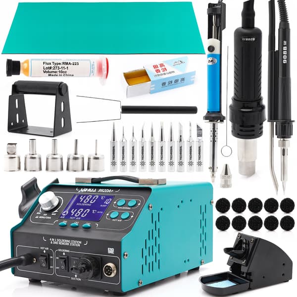 Yihua 992DA 3-i-1 loddestation + spids +