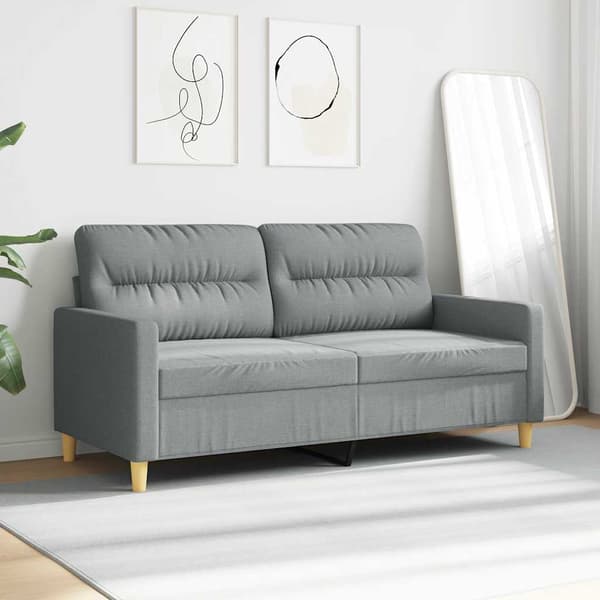 vidaXL 2-sitssoffa ljusgrå 140 cm tygklädsel