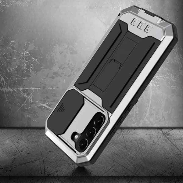 Pansret cover til Samsung Galaxy S22, R-JUST CamShield Slide, sølv