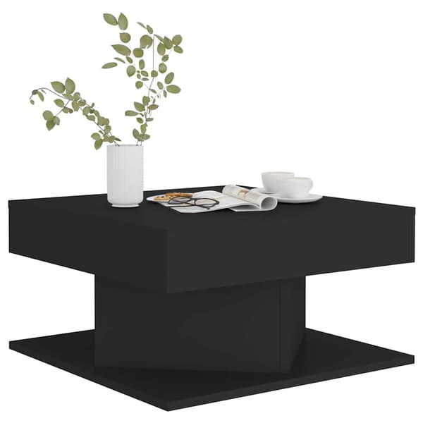 vidaXL sofabord, sort, 57x57x30 cm, træbaseret materiale