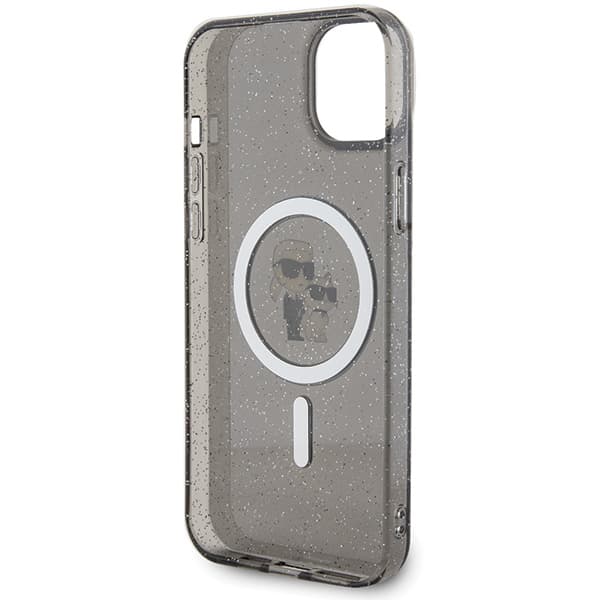Karl Lagerfeld Karl&Choupette Glitter MagSafe-etui til iPhone 15 Plus, sort