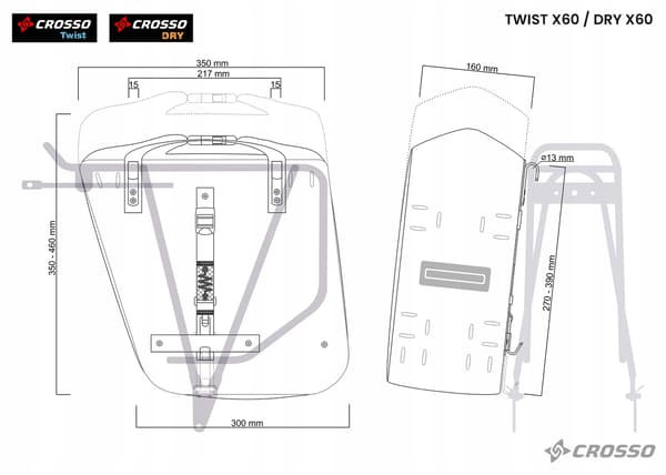 Twist X60 -laukut, siniset