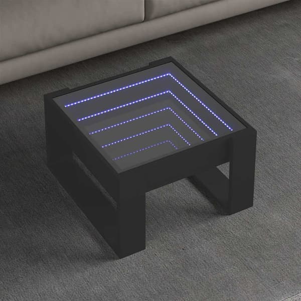 vidaXL Infinity LED sofabord sort 50x53x30 cm