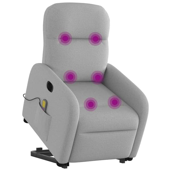 vidaXL Elektrisk lyftande massagefåtölj, vilstol, grå