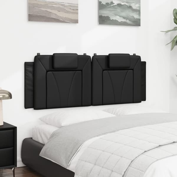 vidaXL hovedgærdehynde, sort, 140 cm, kunstlæder