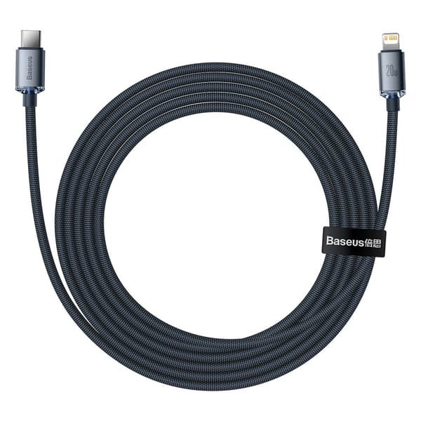 Kabel til hurtig opladning og dataoverførsel USB-C iPhone Lightning 20W 2m sort