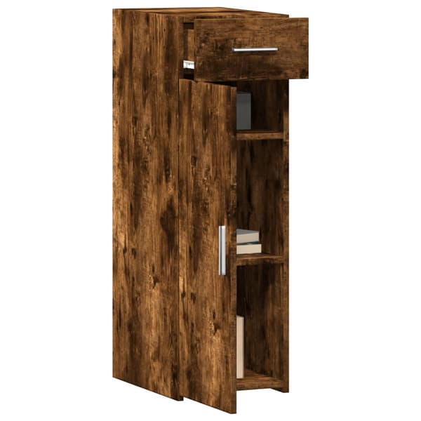vidaXL kommode, røget eg, 30x42,5x93 cm, træbaseret materiale