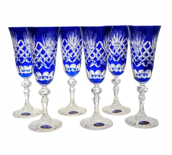 Koboltkristall Champagneglas 150ml Ananas