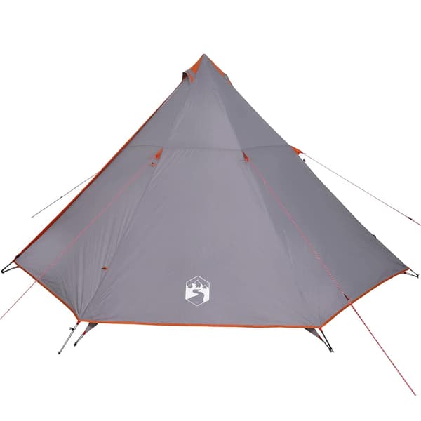 vidaXL 8 hengen tipi-perheteltta, harmaa ja oranssi, vedenpitävä