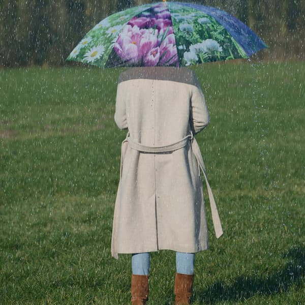 Blommigt paraply 123,5 cm
