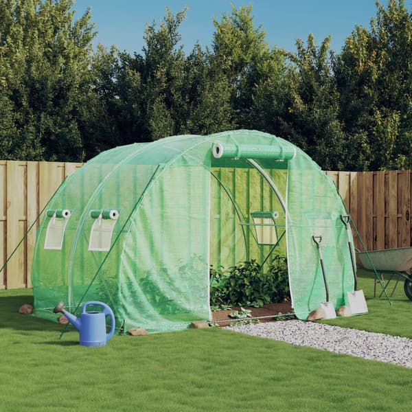 vidaXL Växthus med stålram, 6 m², 3x2x2 m