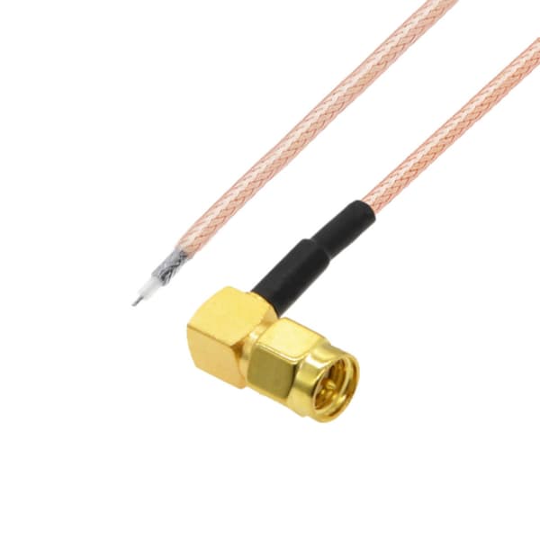 Pigtail SMA-stik RA 20cm RG178 -- 2 stk.--