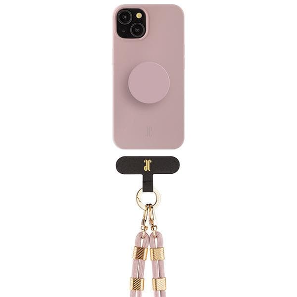 Just Elegance 3-i-1 PopGrip-cover til iPhone 15, lyserødt