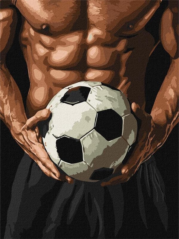 Maalaa numeroiden mukaan - Jalkapalloilijan torso 30x40cm
