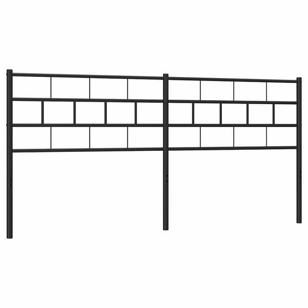 vidaXL metalsengegavl, sort, 193 cm