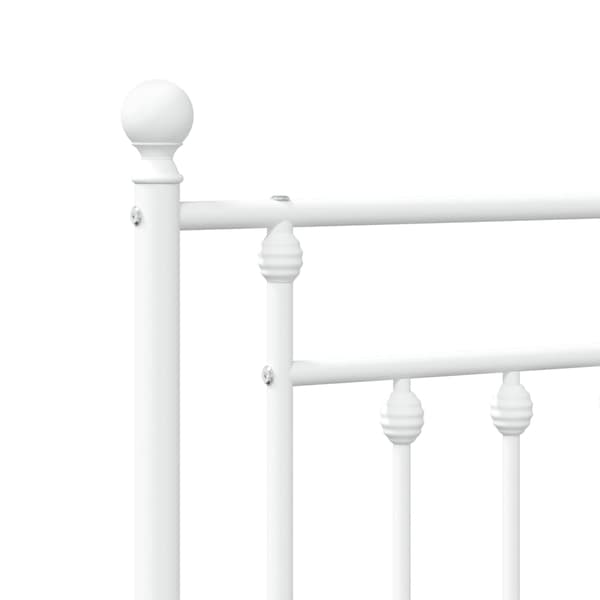 vidaXL metalsengegavl hvid 120 cm