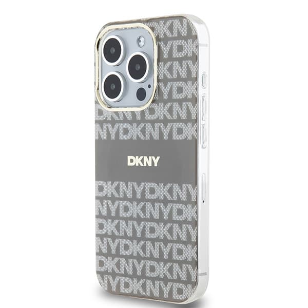 DKNY IML Mono & Stripe MagSafe-etui til iPhone 15 Pro, Beige