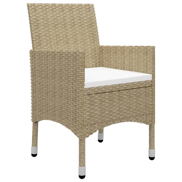 vidaXL 3-delat trädgårdsmöbelset, beige