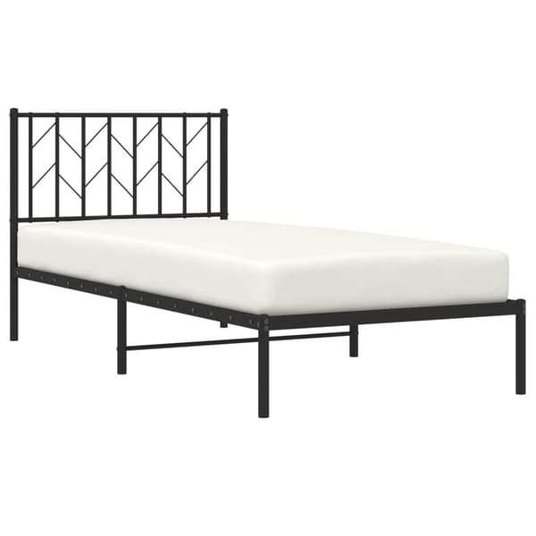 vidaXL metalsengestel med hovedgærde sort 90x190 cm