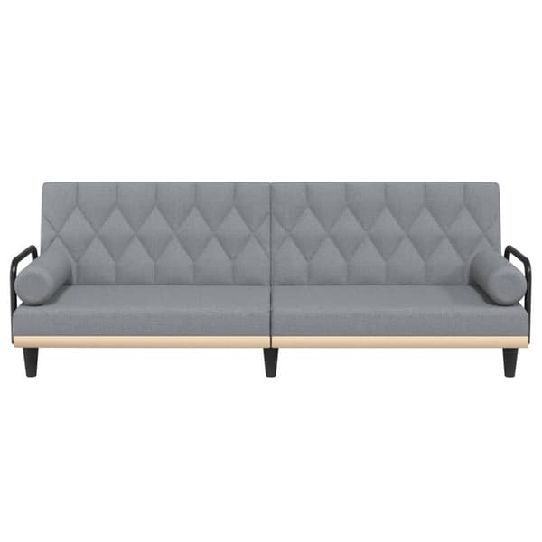 vidaXL Bäddsoffa med armstöd, ljusgrå, klädd i tyg