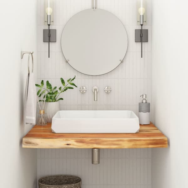vidaXL badeværelsesbordplade, 80x60x2,5 cm, rektangulær, akacietræ