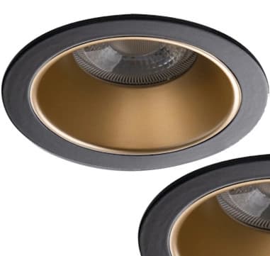 LED-takspotlightring GLOZO DSO 10W Rund Guld-Svart