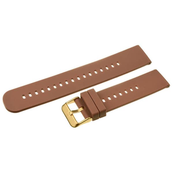Gummirem till klocka U27 - brun/guld - 18mm