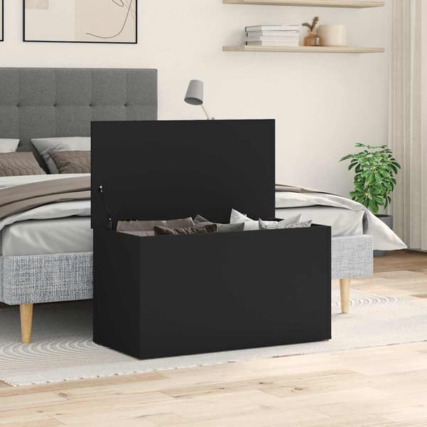 vidaXL kommode, sort, 84x42x46 cm, træbaseret materiale