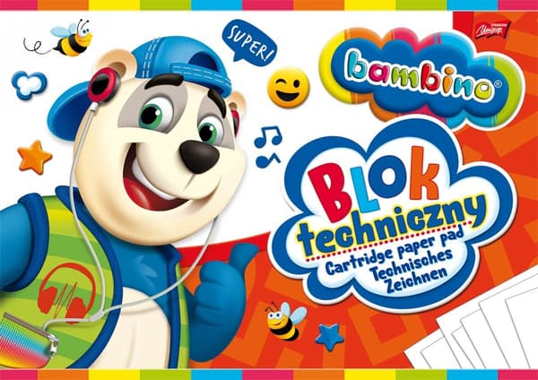 BAMBINO teknisk blok. A4. 10 ark.