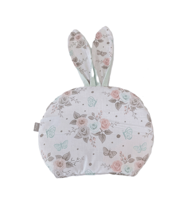 Dobbeltsidet vaffelpude BUNNY (mint + hvide roser)