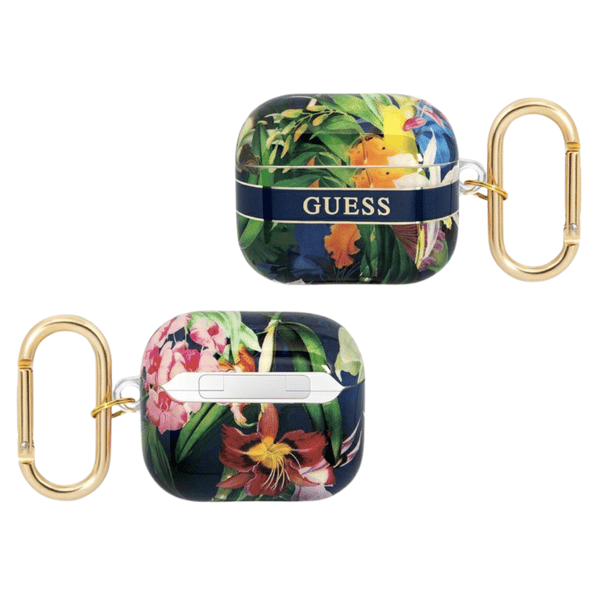 Guess Flower Strap Collection etui til AirPods 3, blå