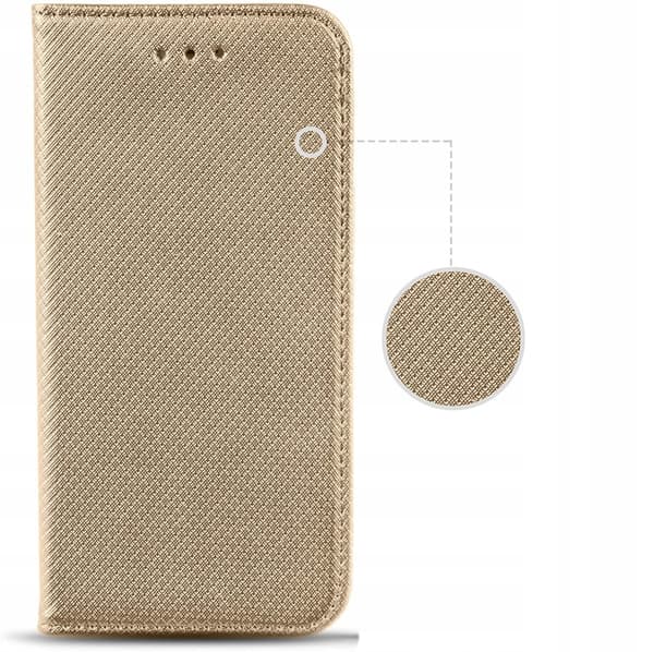 Fodral till Apple iPhone 15 Pro SMART MAGNET BOOKFODRAL STÄNGT GULD + Glas